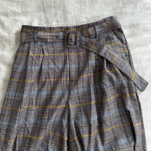 Plaid Belted Pants